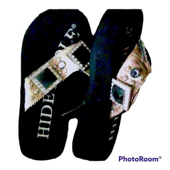 Hide and Sole thong wedge sandals - Picture 2 of 4